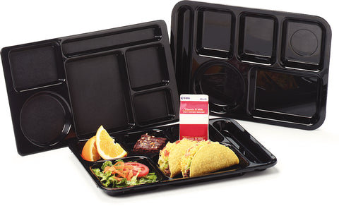 Tray Serving Right-hand 6-compartment Green