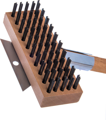 Brush Oven & Grill Brush W/scraper & Flat Carbon Steel Bristles 30