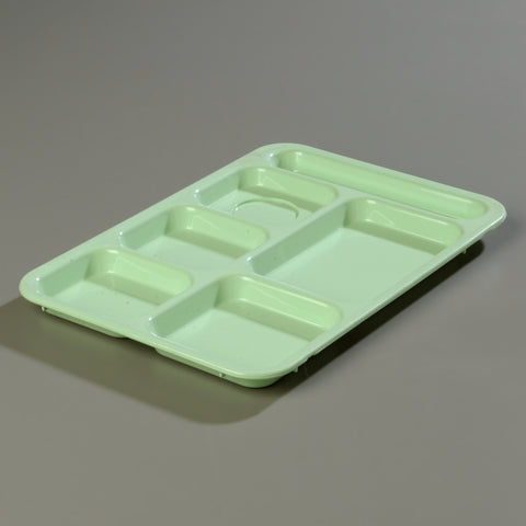 Tray Serving Right-hand 6-compartment Green
