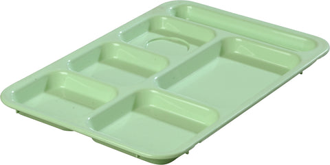 Tray Serving Right-hand 6-compartment Green