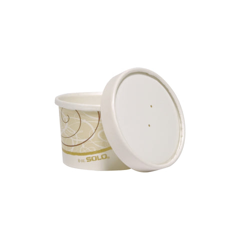 Container Paper Food Double Poly Combo W/ Lid 8 Oz