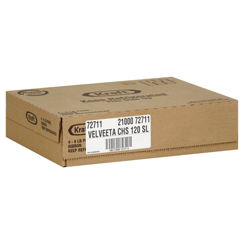 Kraft Velveeta Regular Sliced Cheese, 5 Pound -- 4 per case.