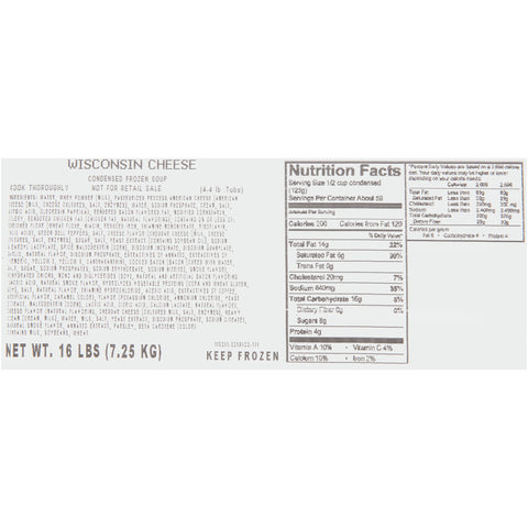 Chef Francisco® SOUP WISCONSIN CHEESE (M) 163200/78001210