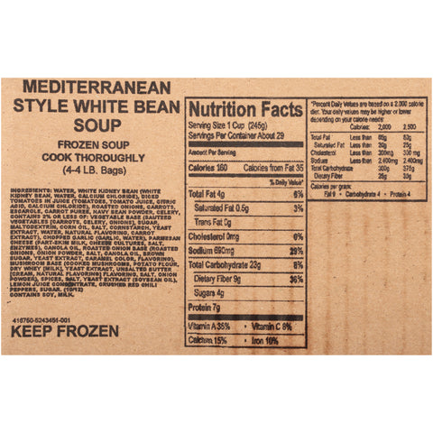 Truesoups® SOUP WHITE BEAN MEDITTEREAN 416750/78004151
