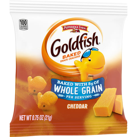 Pepperidge Farm 100 Calorie Whole Grain Cheddar Goldfish - 0.75 oz. bag, 100 per case
