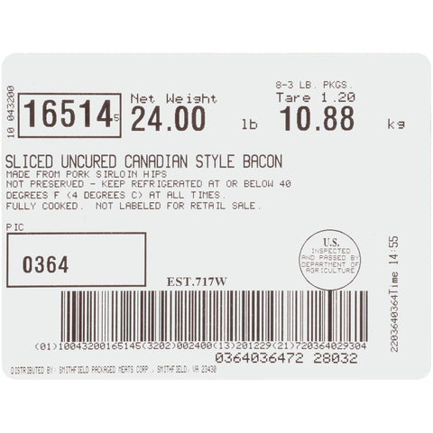 Blaze Pizza BACON CANADIAN NATURAL