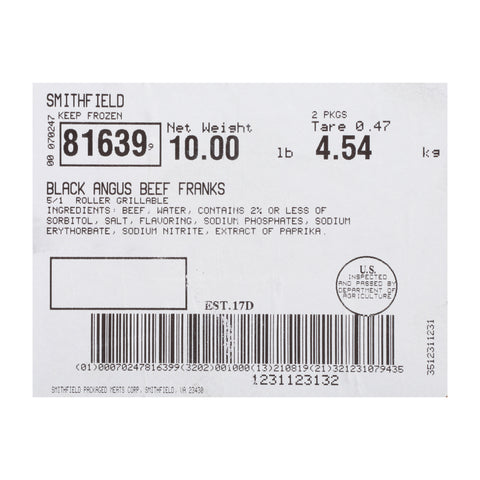 Farmland Gold Medal Black Angus Frank, 10 Pounds