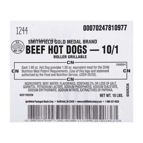 Farmland Gold Medal Beef Hot Dog - 10:1.