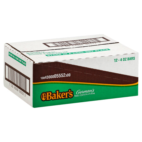 Bakers German Sweet Chocolate Baking Bar, 4 Ounce -- 12 per case.