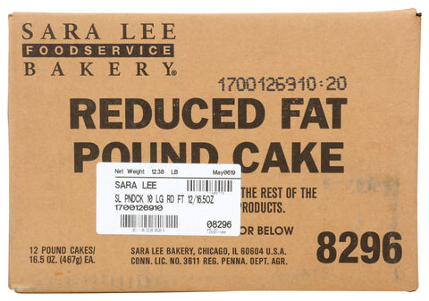 Sara Lee Frozen CAKE POUND REDUCED FAT LARGE 10
