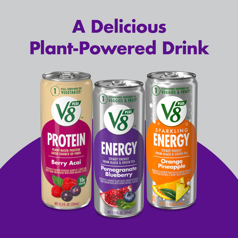 V8 Plus Energy Pomegranate Blueberry Juice Drink Blend, 11.5 Fluid Ounce -- 12 per case