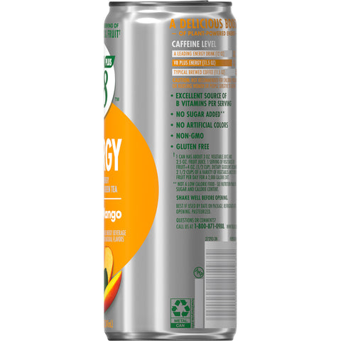 V8 Plus Energy Peach Mango Juice Drink Blend, 11.5 Fluid Ounce -- 12 per case