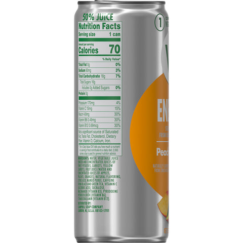 V8 Plus Energy Peach Mango Juice Drink Blend, 11.5 Fluid Ounce -- 12 per case