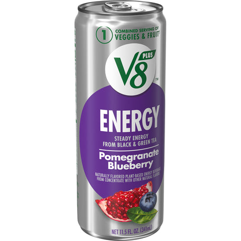V8 Plus Energy Pomegranate Blueberry Juice Drink Blend, 11.5 Fluid Ounce -- 12 per case