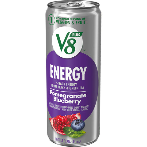 V8 Plus Energy Pomegranate Blueberry Juice Drink Blend, 11.5 Fluid Ounce -- 12 per case
