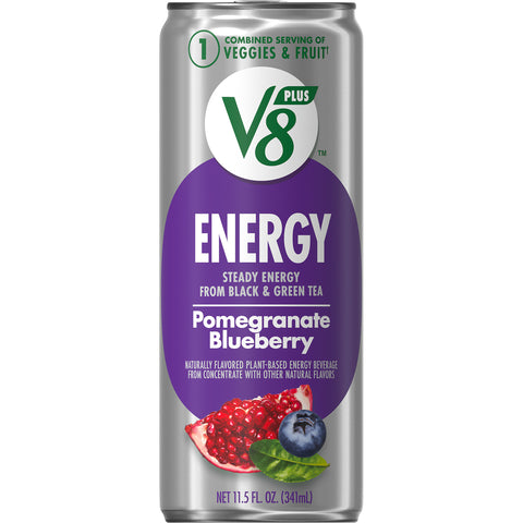 V8 Plus Energy Pomegranate Blueberry Juice Drink Blend, 11.5 Fluid Ounce -- 12 per case