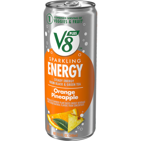 V8 Sparkling Orange Pineapple Energy Drink, 11.5 Fluid Ounce -- 12 per case