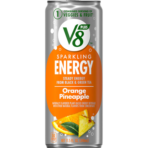 V8 Sparkling Orange Pineapple Energy Drink, 11.5 Fluid Ounce -- 12 per case