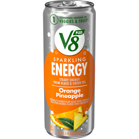 V8 Sparkling Orange Pineapple Energy Drink, 11.5 Fluid Ounce -- 12 per case