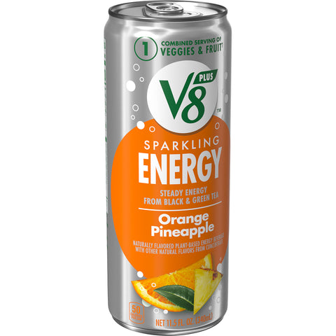 V8 Sparkling Orange Pineapple Energy Drink, 11.5 Fluid Ounce -- 12 per case