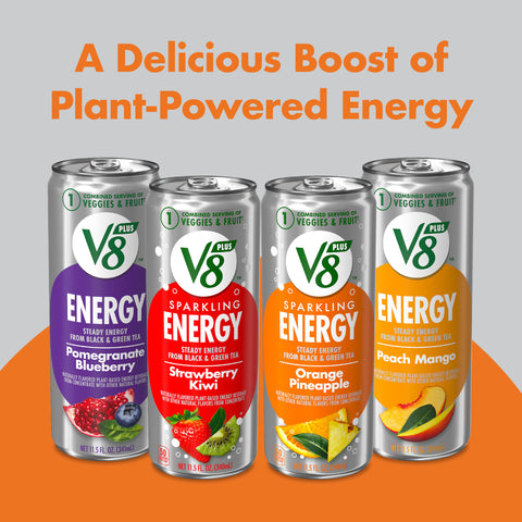 V8 Sparkling Orange Pineapple Energy Drink, 11.5 Fluid Ounce -- 12 per case