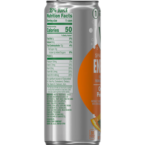 V8 Sparkling Orange Pineapple Energy Drink, 11.5 Fluid Ounce -- 12 per case