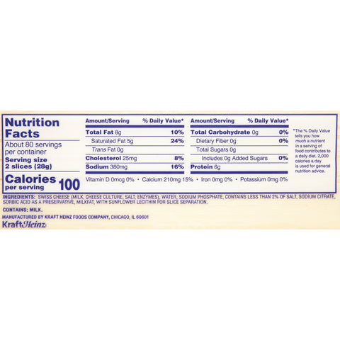 Kraft CHEESE AMERICAN SWISS SLICED 160 CT