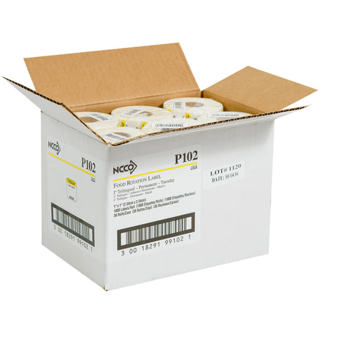 Label Food Rotation Trilingual Yellow Tuesday 1x1