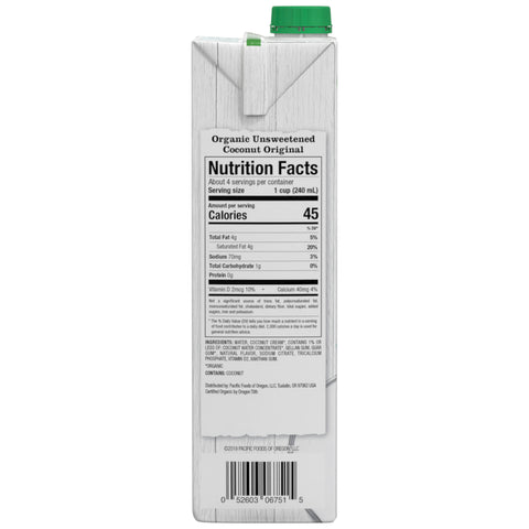 Pacific Foods MILK COCONUT UNSWEETENED ORIGINAL ORGANIC