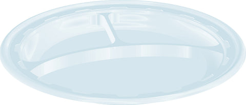 Plate Impact Plastic White 3-compartment 9