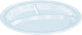 Dart Famous Service® PLATE IMPACT PLASTIC WHITE 3-COMPARTMENT 9