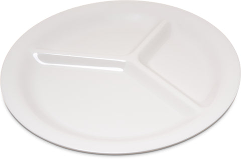 Carlisle PLATE DURUS® NARROW RIM 3-COMPARTMENT BEIGE 10-7/16