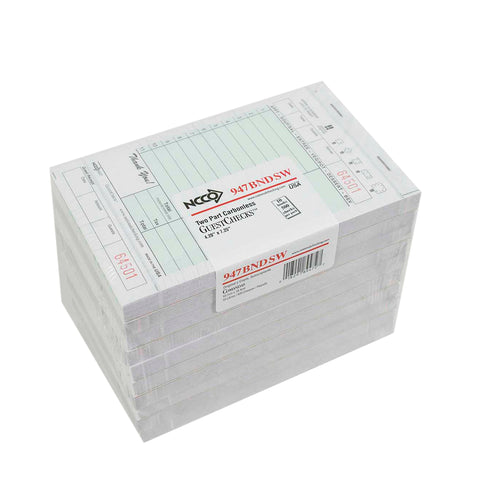 National Checking Company Carbonless Guest Check Board - 2 Part Green, 11 Line, 4.20 x 7.25 inch -- 2000 per case.