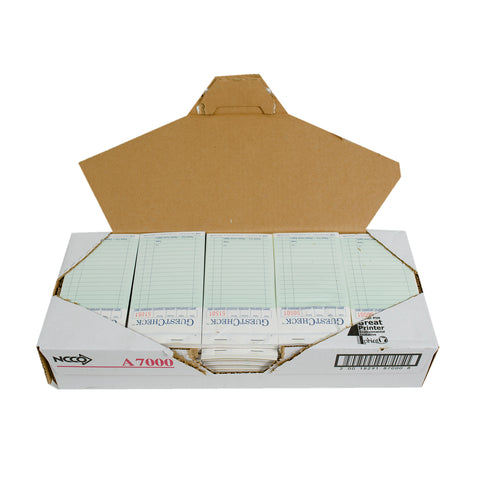 Guest Check 2 Part Nocarb A7000 National 17 Line Green 3.4x6.75