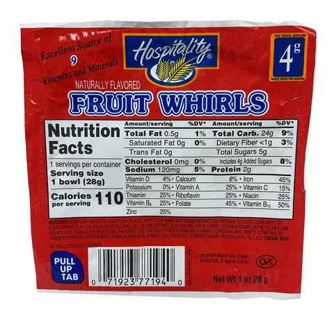 Cereal Fruit Whirls Bowl Pack