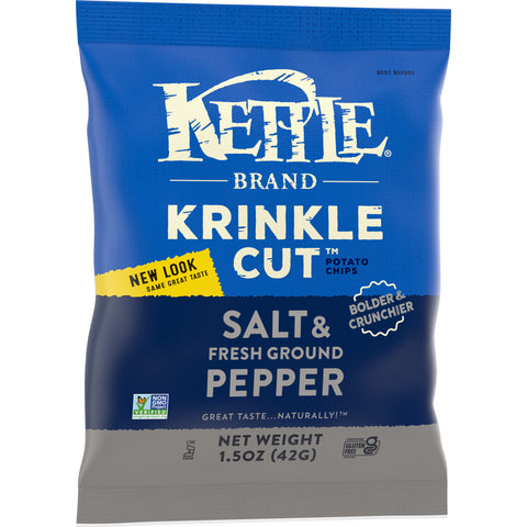 Kettle Foods Salt and Fresh Ground Pepper Potato Chips, 1.5 Ounce -- 24 per case