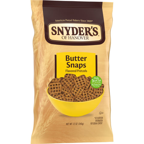 Snyders of Hanover Butter Snap Pretzel, 12 Ounce -- 12 per case.