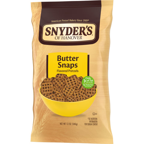 Snyders of Hanover Butter Snap Pretzel, 12 Ounce -- 12 per case.