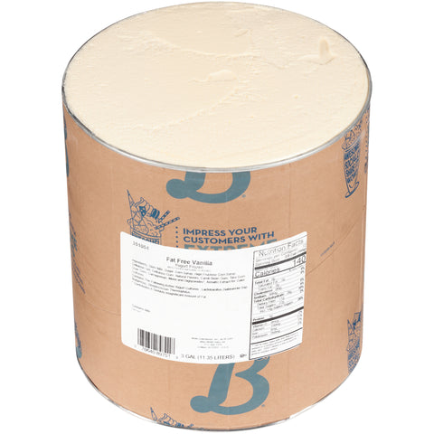 Blue Bunny Fat Free Vanilla Yogurt, 3 Gallon Tub