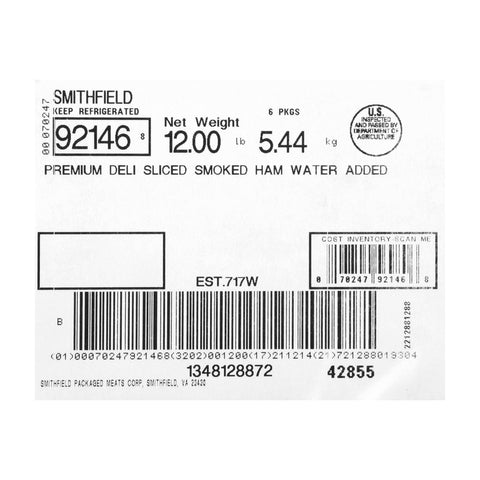 Farmland (SF) HAM PREMIUM DELI VACUUM PACK SLICED .5 OZ