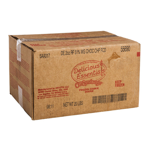 Delicious Essentials Chocolate Chip Cookie Dough, 2 Ounce -- 160 per case.
