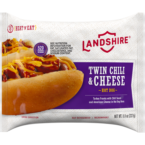 Landshire Classic™ CHILI DOG W/ CHEESE PREMIUM QUALITY LANDSHIRE CLASSIC™ TWIN IW 8 OZ10000001436