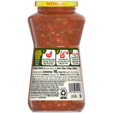 Pace Chunky Salsa Medium, 16 ounce -- 12 per case