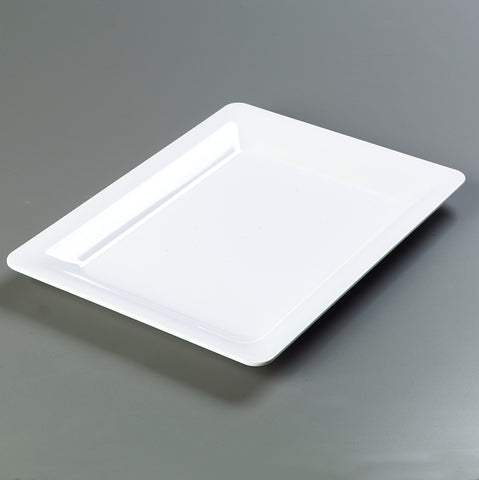 Carlisle DISPLAYWARE™ DESIGNER WIDE RIM RECTANGLE PLATTER WHITE 17X13