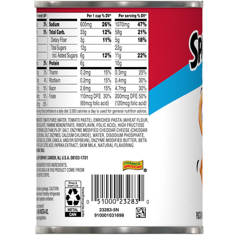 Campbells Spaghettios Tomato Pasta, 15.8 Ounce -- 24 per case.