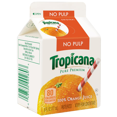 Tropicana Pure Premium JUICE ORANGE 100% SINGLE SERVE CARTON