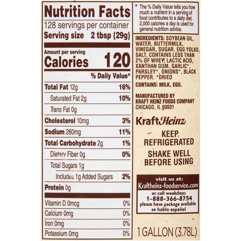 Kraft Pure Pourable Farmhouse Ranch Salad Dressing, 1 Gallon -- 4 per case.