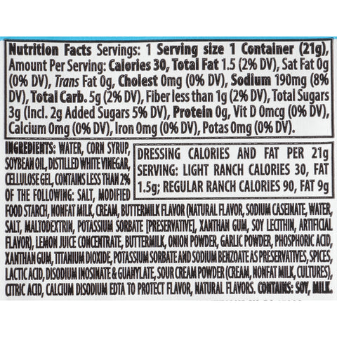 Dressing Ranch Light Single Serve Cup 78004299