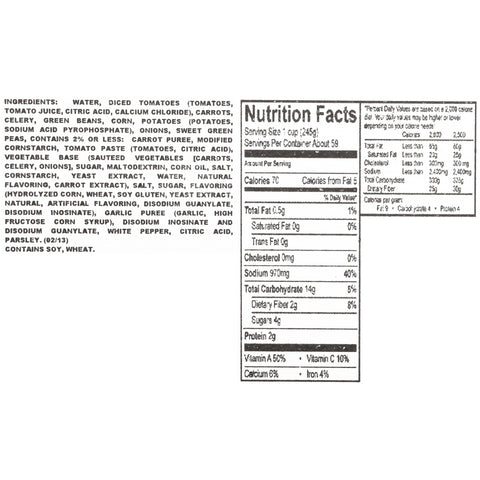 Chef Francisco® SOUP VEGETARIAN VEGETABLE 78001424