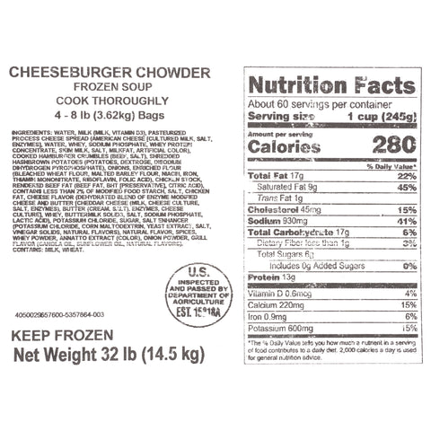 Soup Cheeseburger Chowder Rtu 687040/78001429